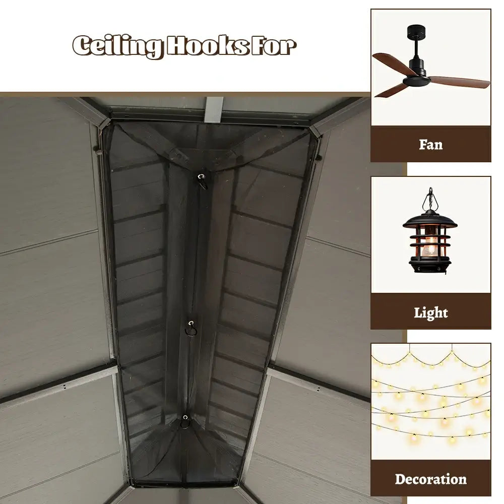 Domi Outdoor Living Hardtop Gazebo Resin Roof#size_12'x18'