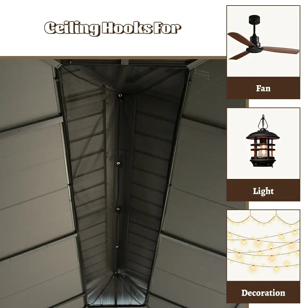 Domi Outdoor Living Hardtop Gazebo Resin Roof#size_12'x20'