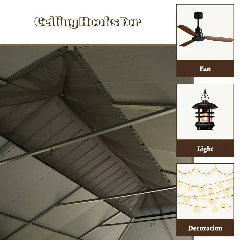 Domi Outdoor Living Hardtop Gazebo Resin Roof#size_14'x20'