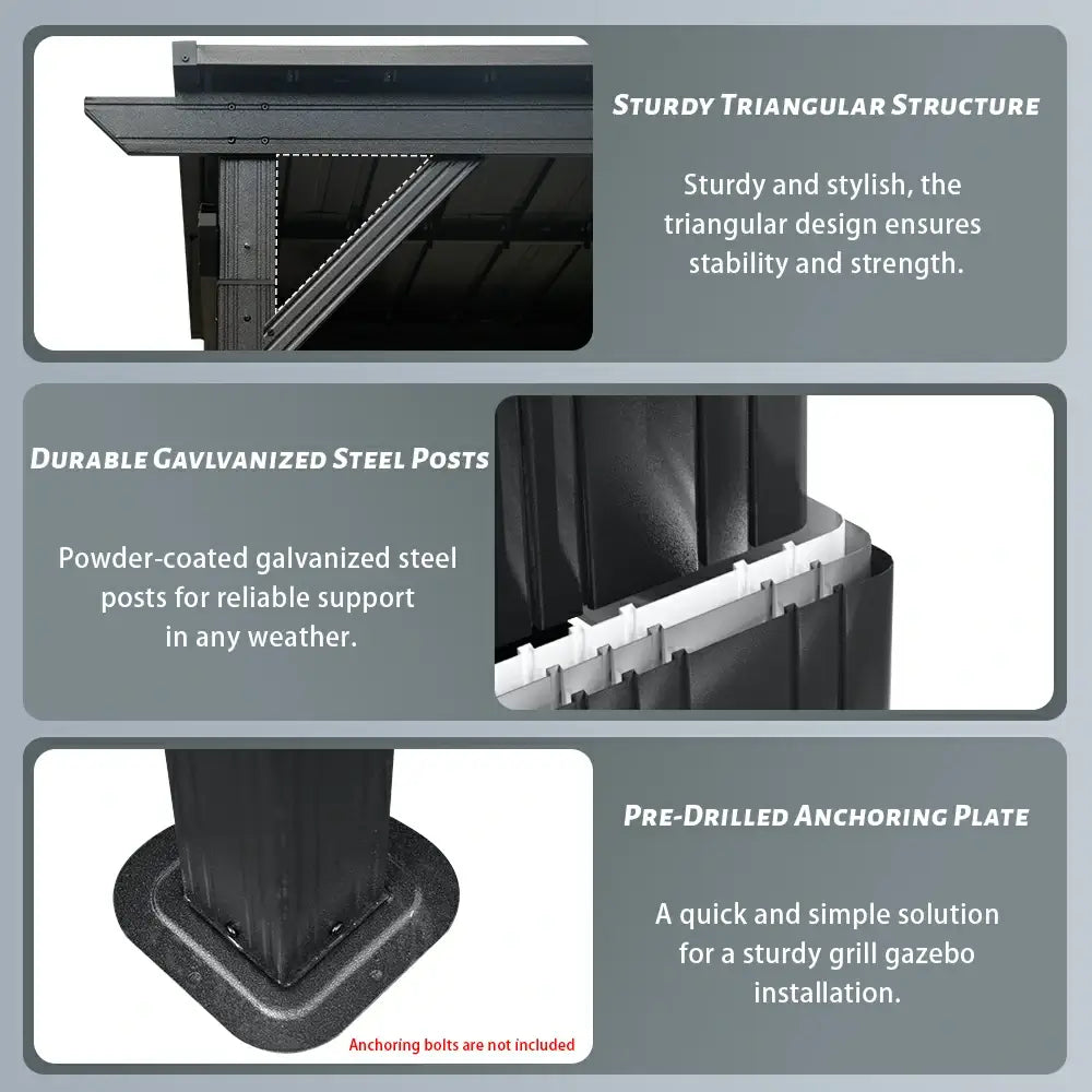 domi grill gazebo sloping roof #color_gray