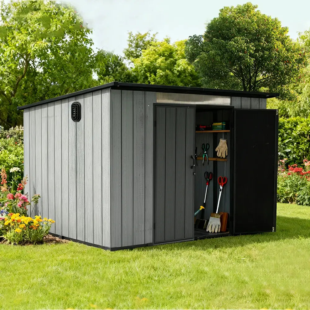 Domi Outdoor Living resin storage shed sloping roof#size_6.2'x11'
