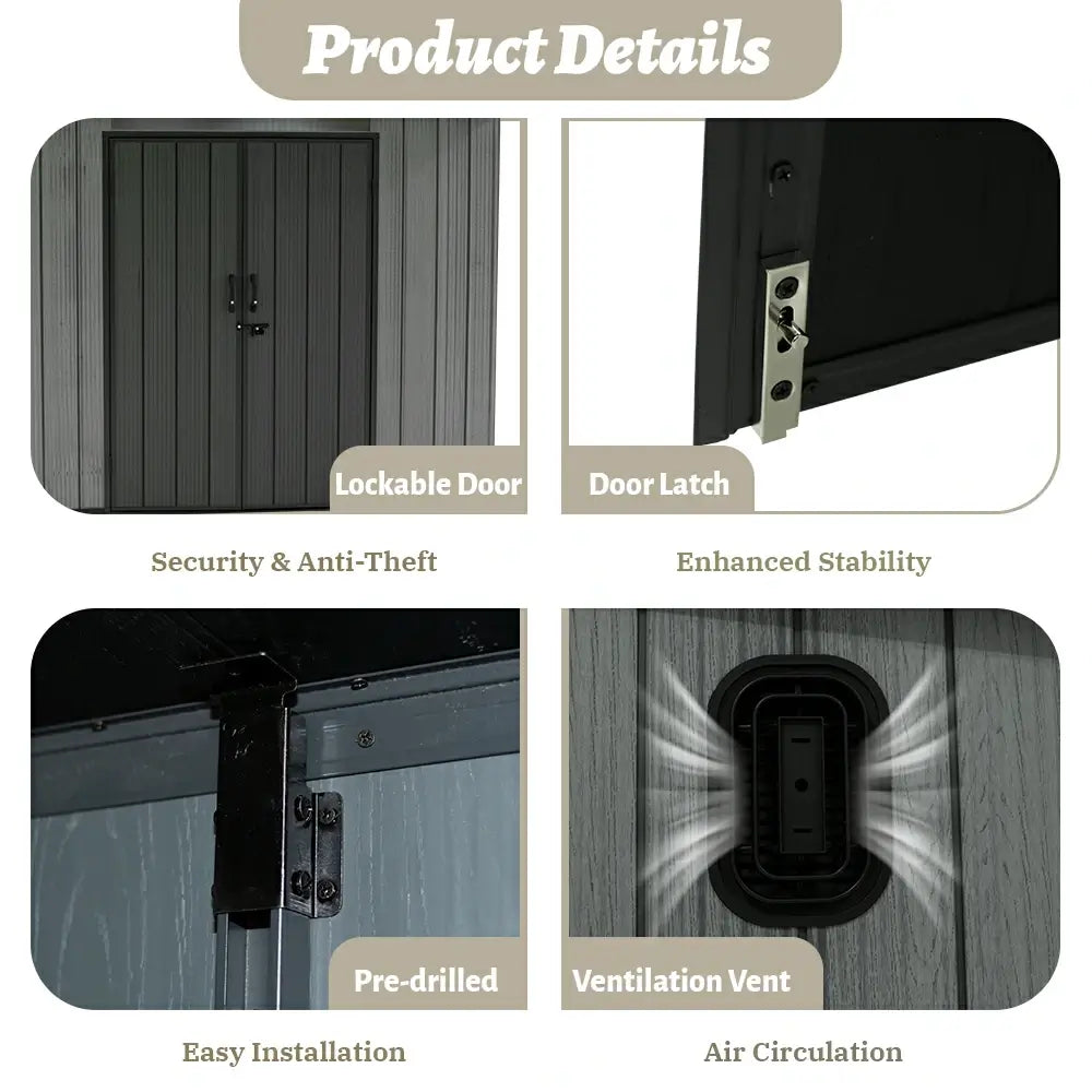 Domi Outdoor Living resin storage shed sloping roof#size_6.2'x11'