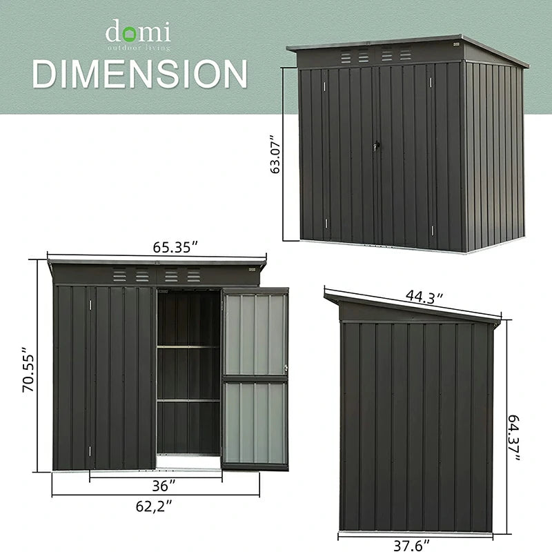 Domi Outdoor Living storage shed sloping roof#size_5'x3'