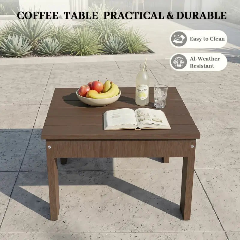 HDPE Outdoor Sofa Set#Color_brown