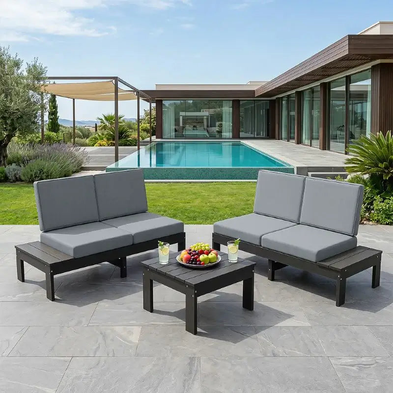 HDPE Outdoor Sofa Set#Color_gray