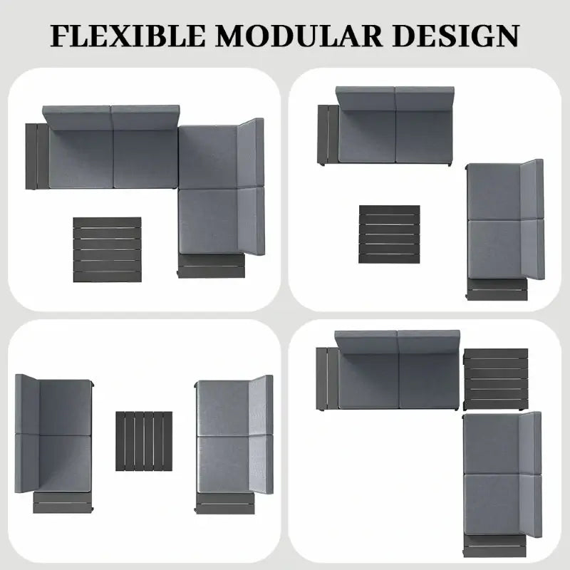 HDPE Outdoor Sofa Set#Color_gray