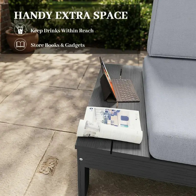 HDPE Outdoor Sofa Set#Color_gray