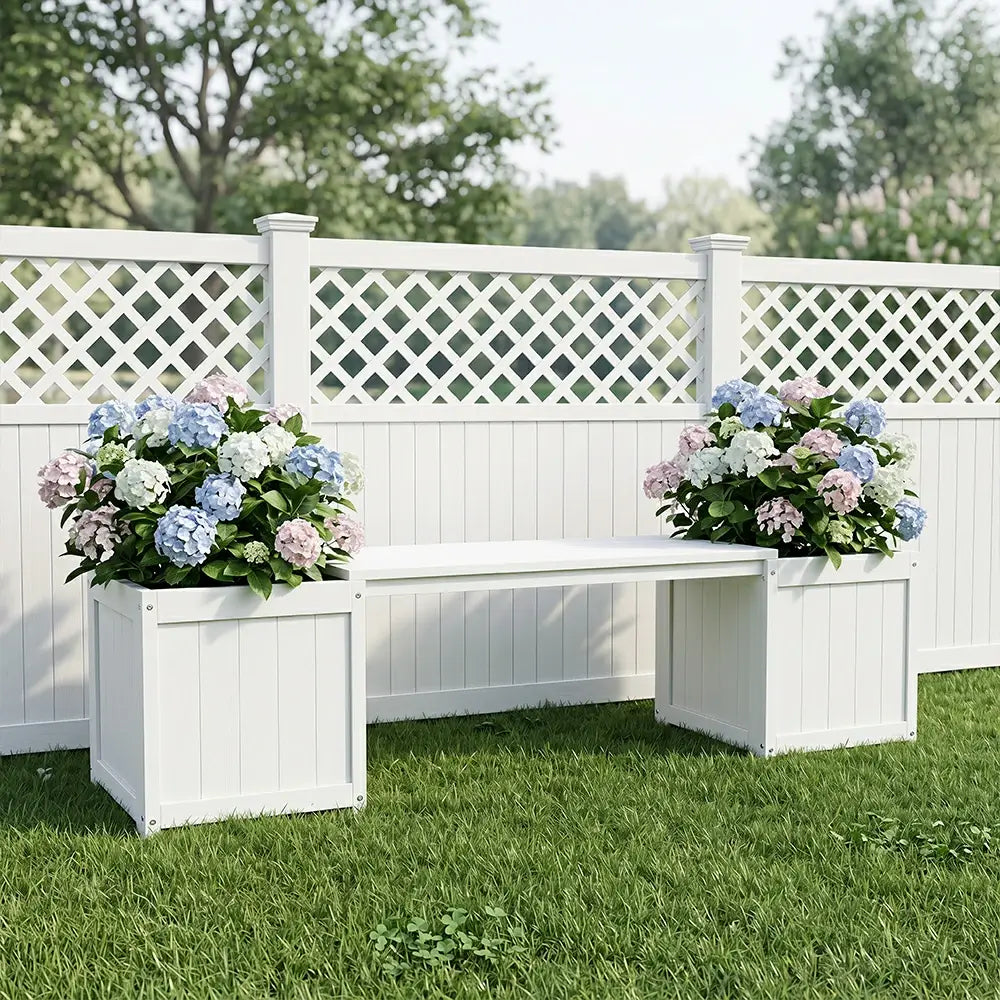 HDPE Planter Bench with Flower Boxes