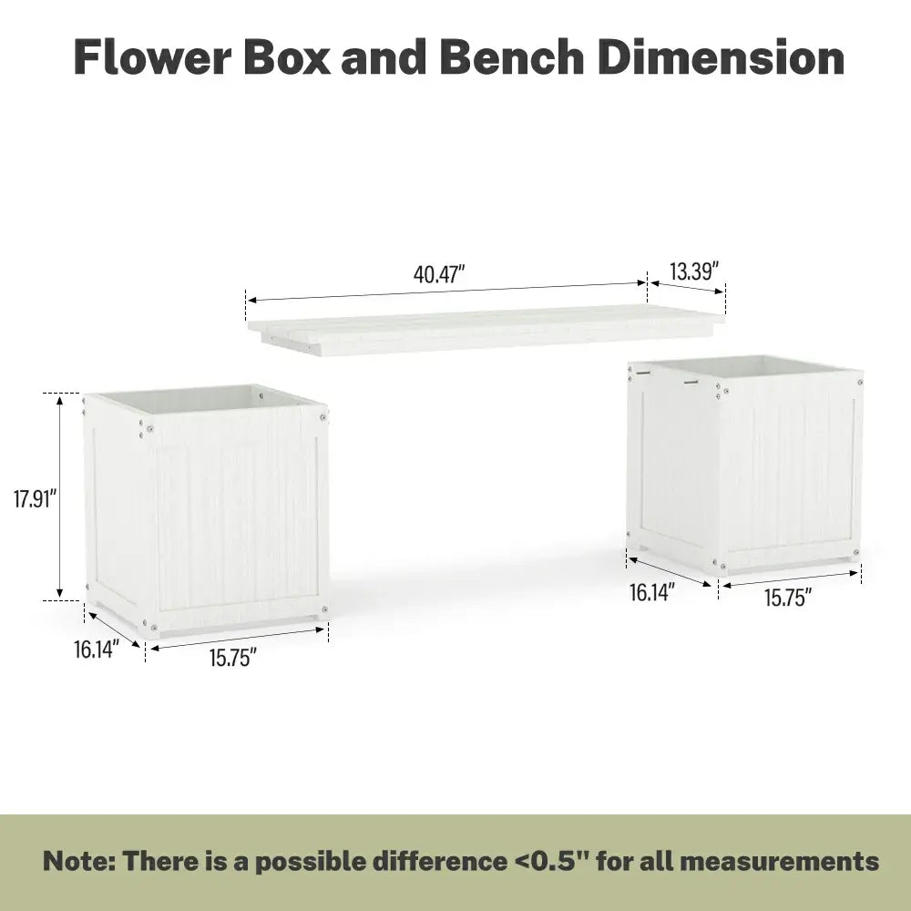 HDPE Planter Bench with Flower Boxes
