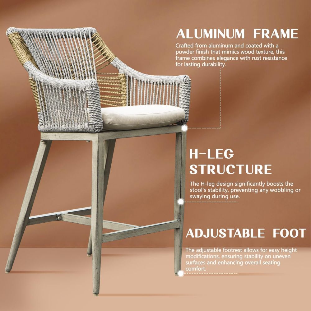 Aluminum Outdoor Bar Table#style_Bar Table + Two Stools