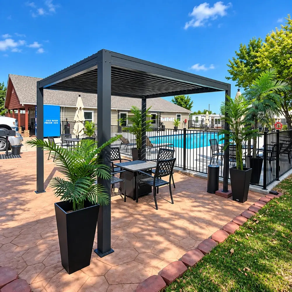 domi louvered pergola metal #size_10'x10'
