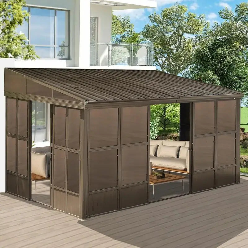 Domi Outdoor Living wall mounted sunroom#size_10' x 12'