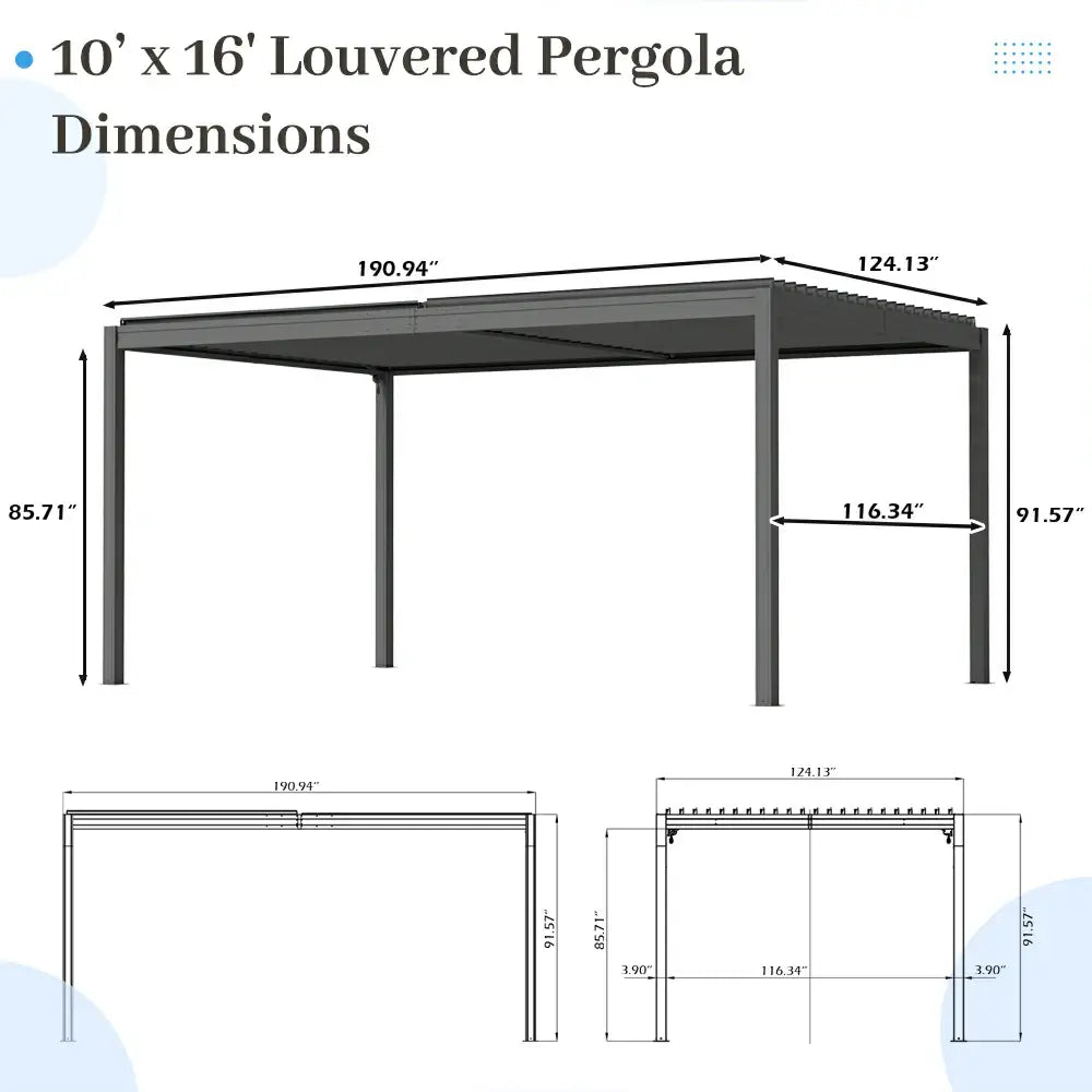 domi louvered pergola#size_10'x16'
