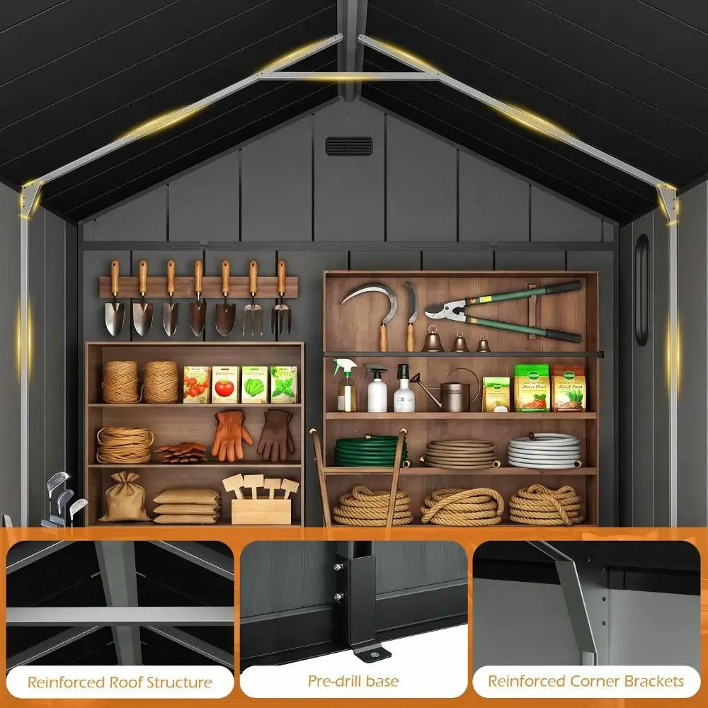 Outdoor Resin Storage Shed with Floor