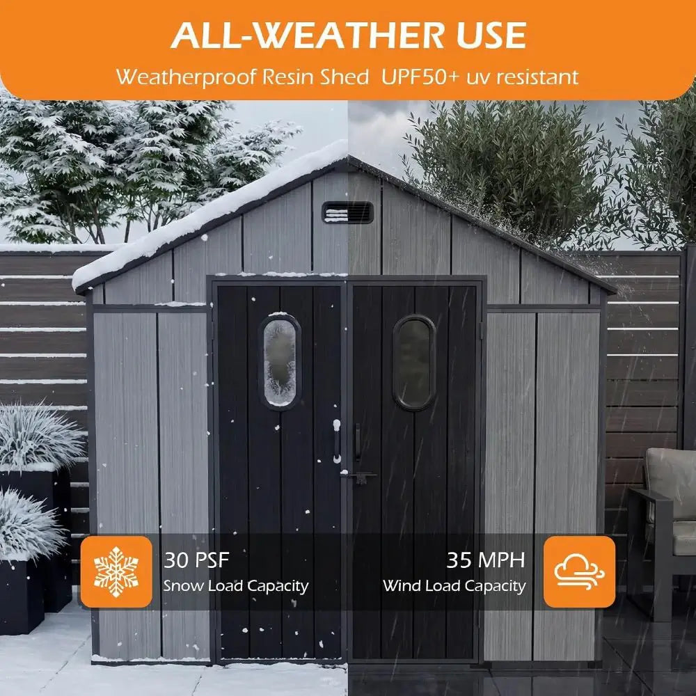 Outdoor Resin Storage Shed with Floor