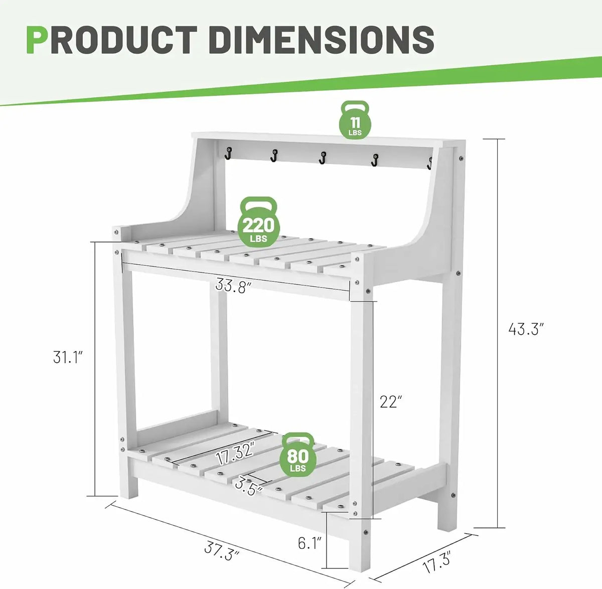 domi garden potting bench table#Color_white