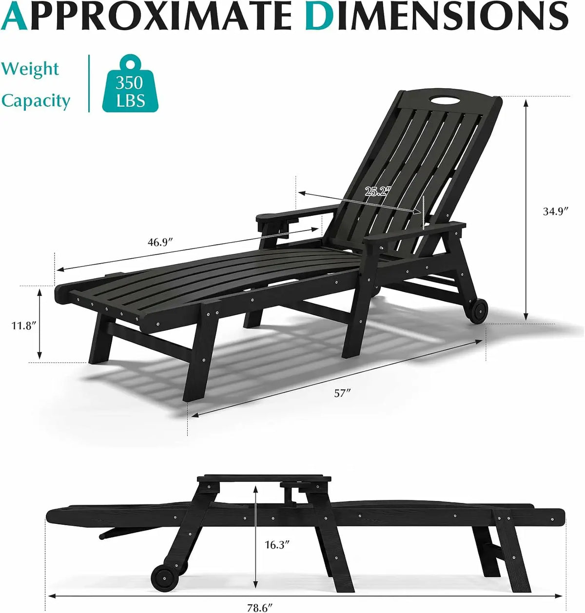 domi hdpe vertical slatted chaise lounge#Color_black