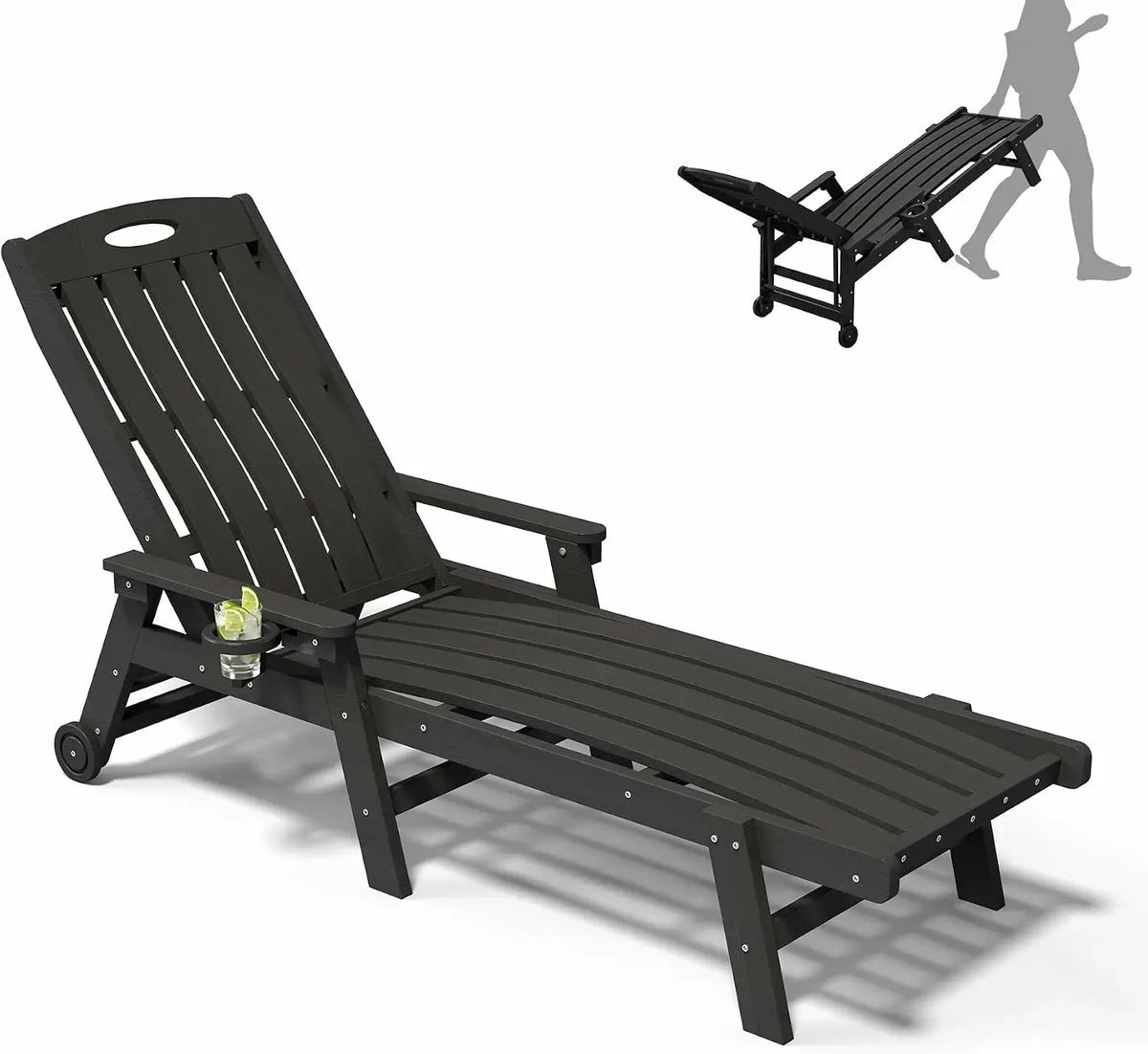 domi hdpe vertical slatted chaise lounge#Color_black
