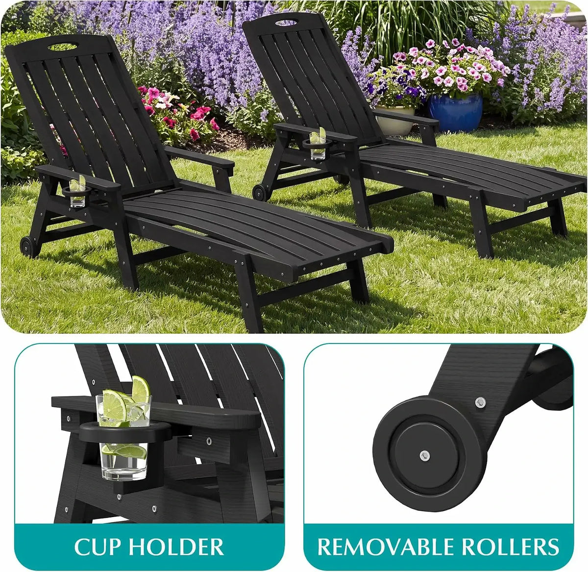 domi hdpe vertical slatted chaise lounge#Color_black