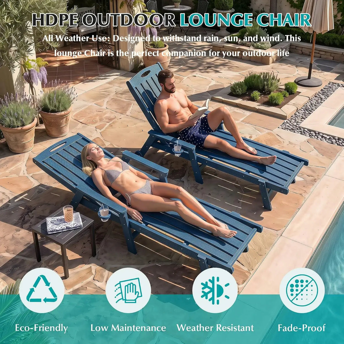 domi hdpe vertical slatted chaise lounge#Color_dark blue