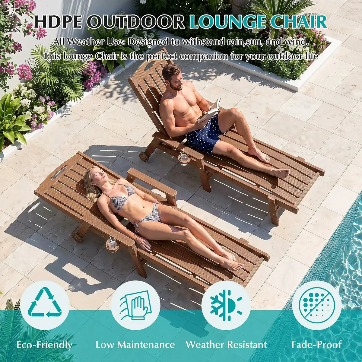domi hdpe vertical slatted chaise lounge#Color_dark brown