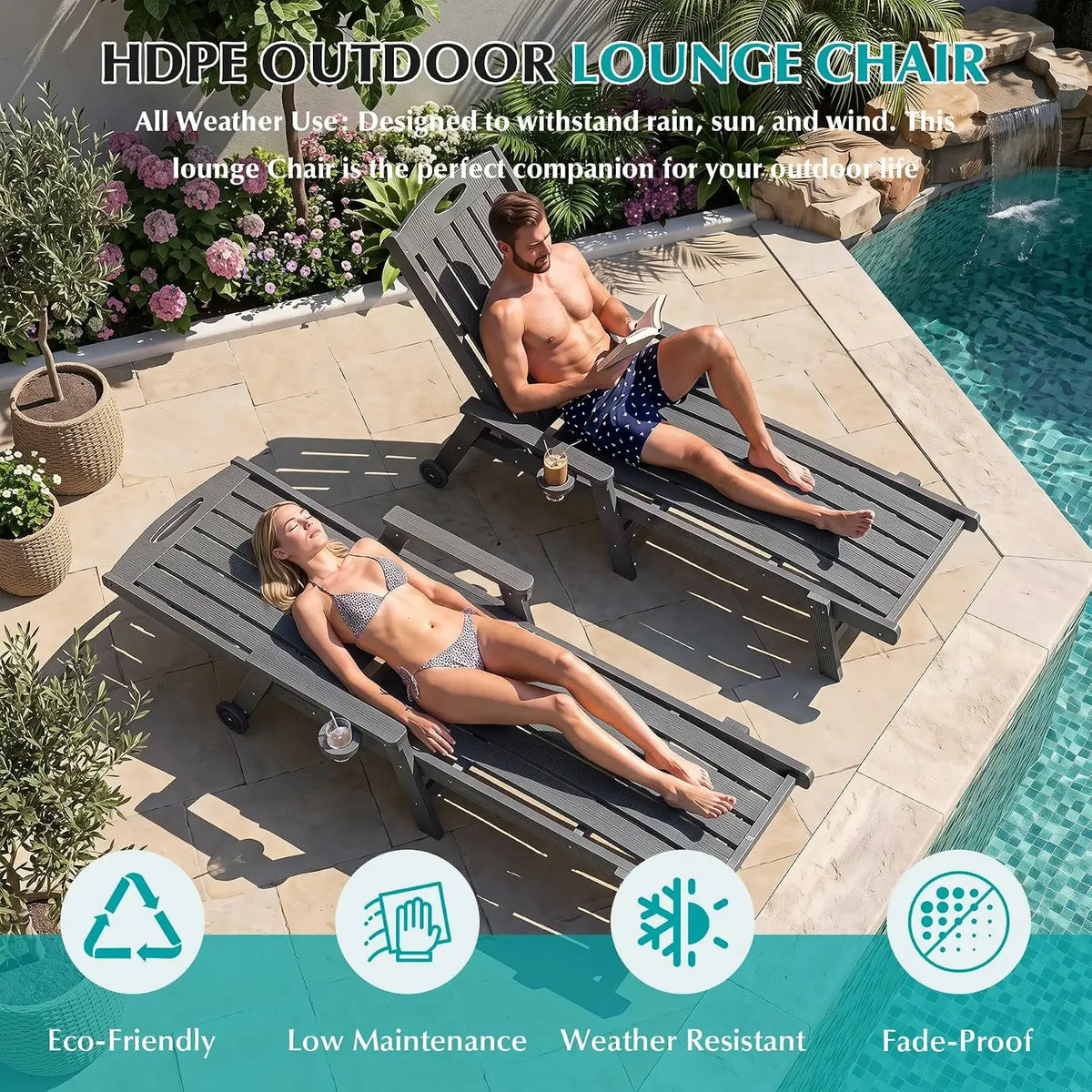 domi hdpe vertical slatted chaise lounge#Color_gray