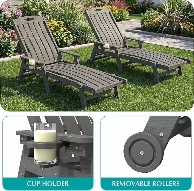 domi hdpe vertical slatted chaise lounge#Color_gray