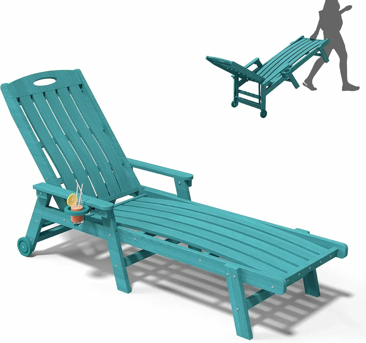 domi hdpe vertical slatted chaise lounge#Color_turquoise blue