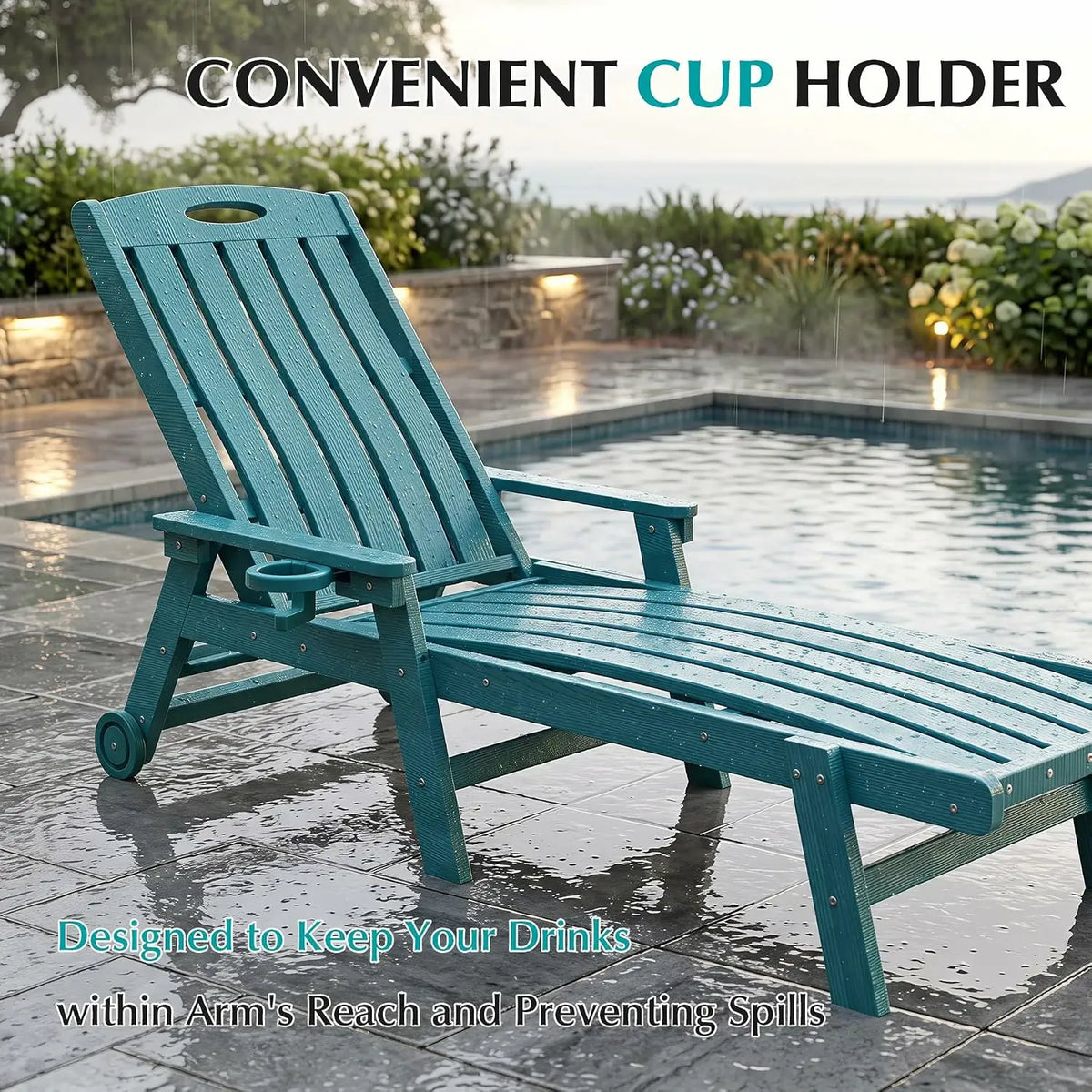 domi hdpe vertical slatted chaise lounge#Color_turquoise blue