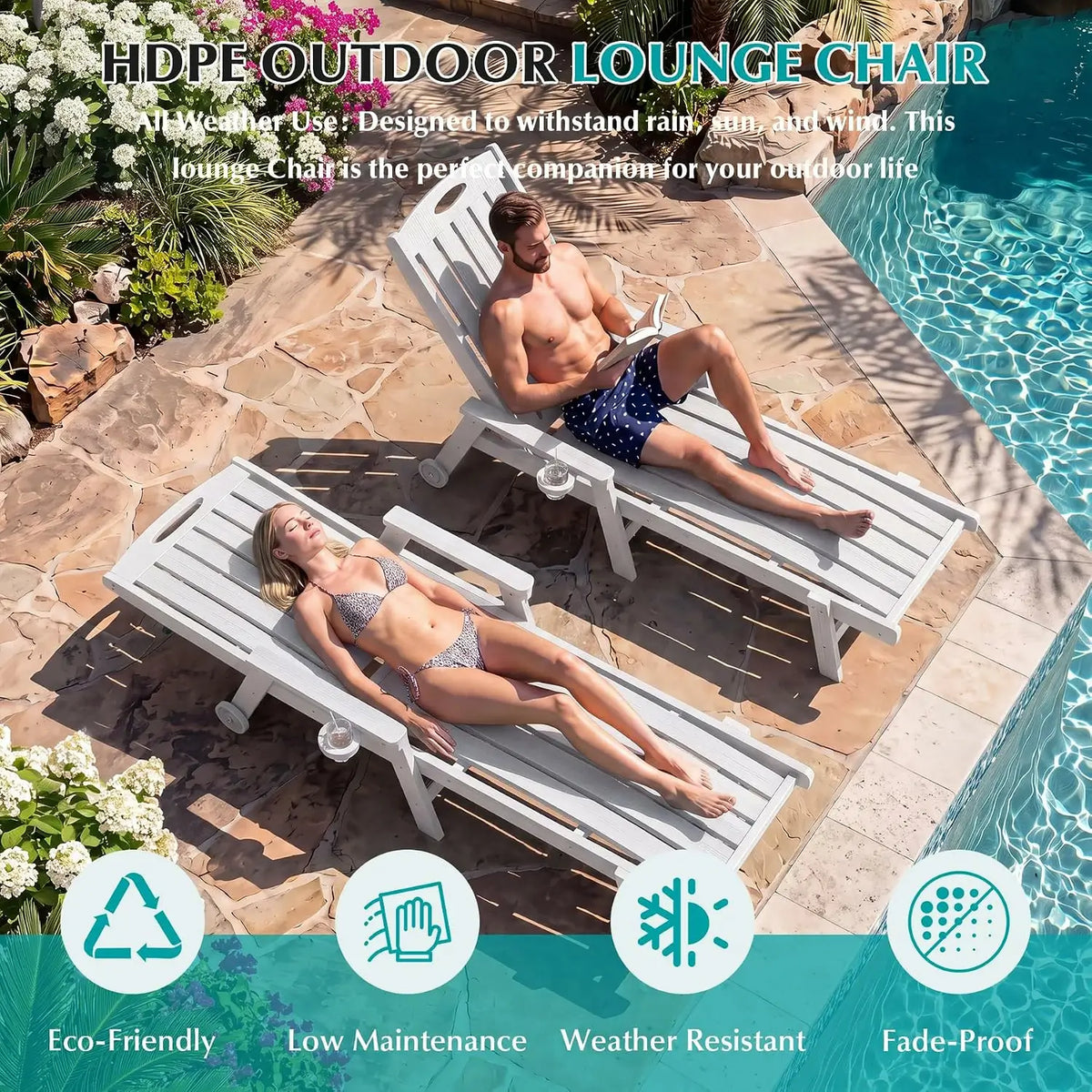 domi hdpe vertical slatted chaise lounge#Color_white