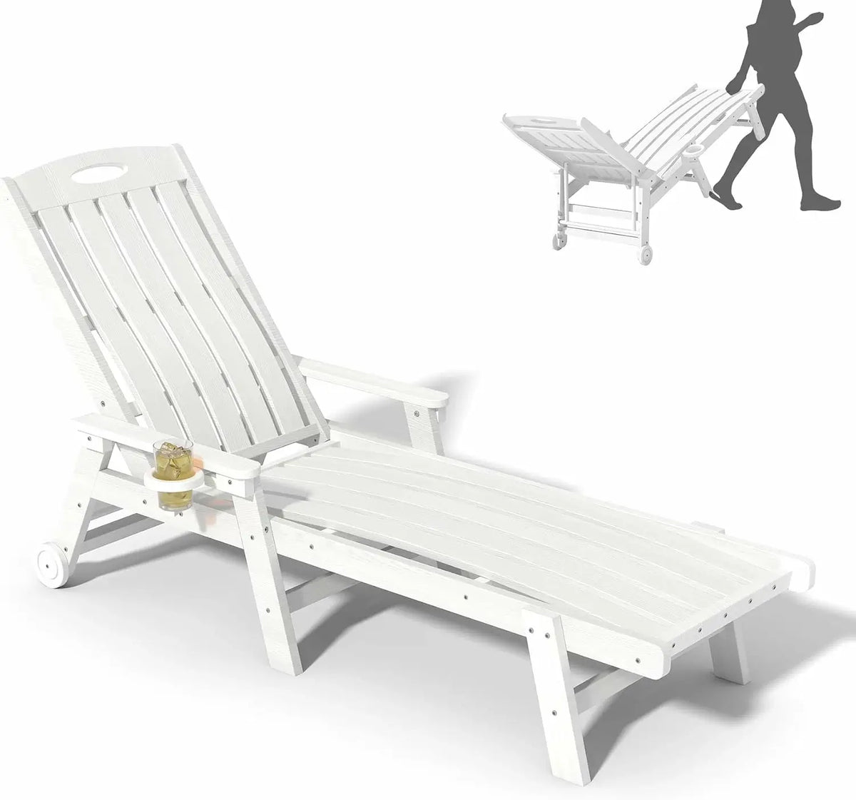 domi hdpe vertical slatted chaise lounge#Color_white