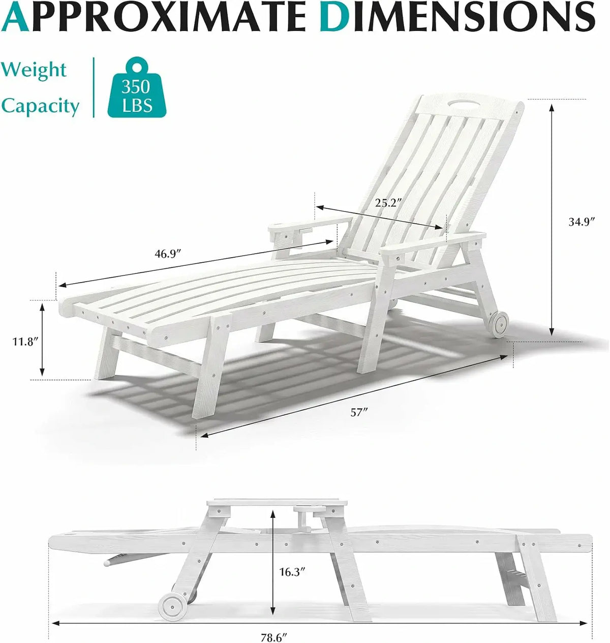 domi hdpe vertical slatted chaise lounge#Color_white