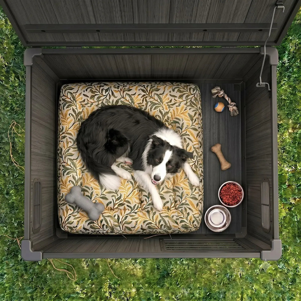 domi large weatherproof dog house#Color_gray