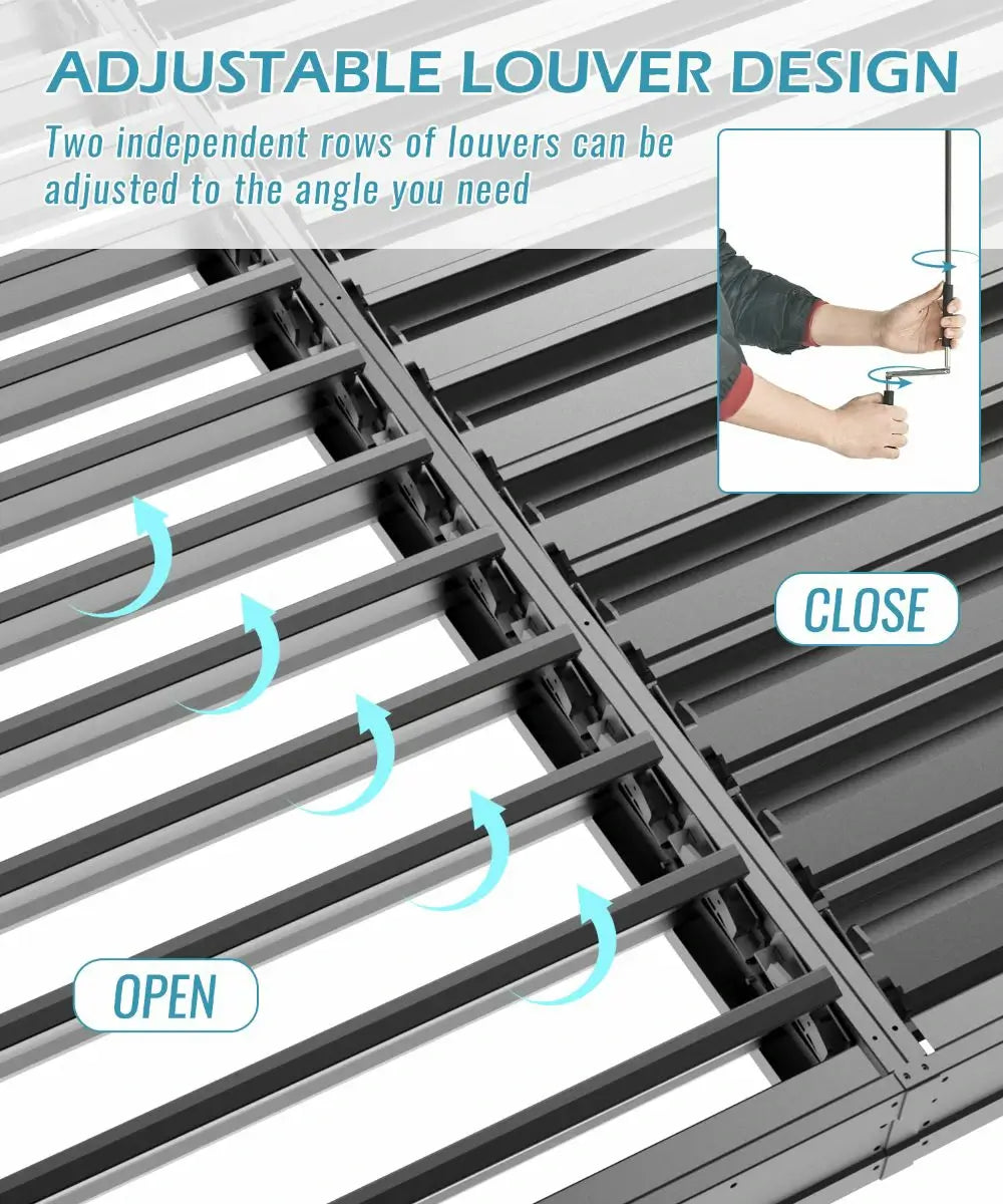 domi louvered pergola#size_10'x20'
