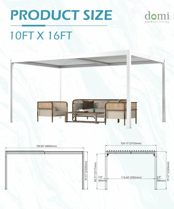 domi louvered pergola#size_10'x16'