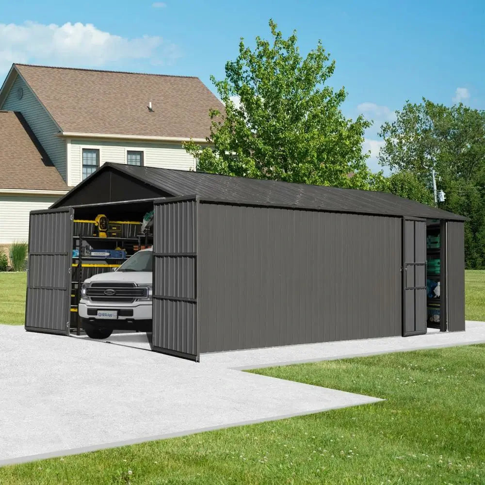 Domi Outdoor Living metal garage storage shed#size_12'x25'