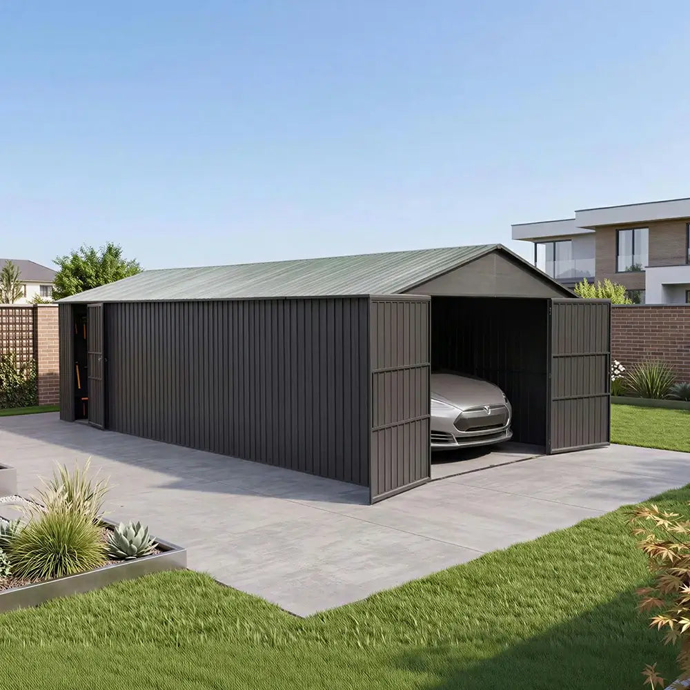 Domi Outdoor Living metal garage storage shed#size_12'x30'