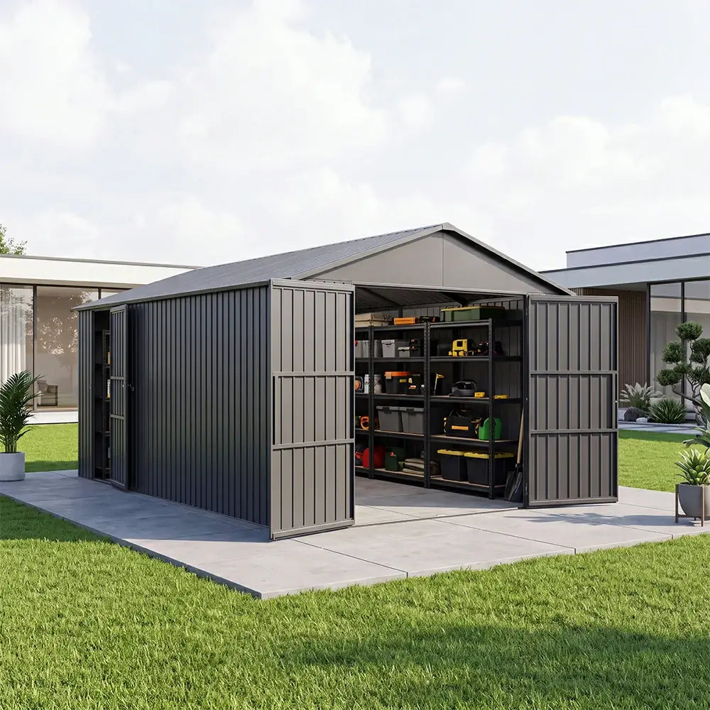 Domi Outdoor Living metal garage storage shed#size_12'x30'