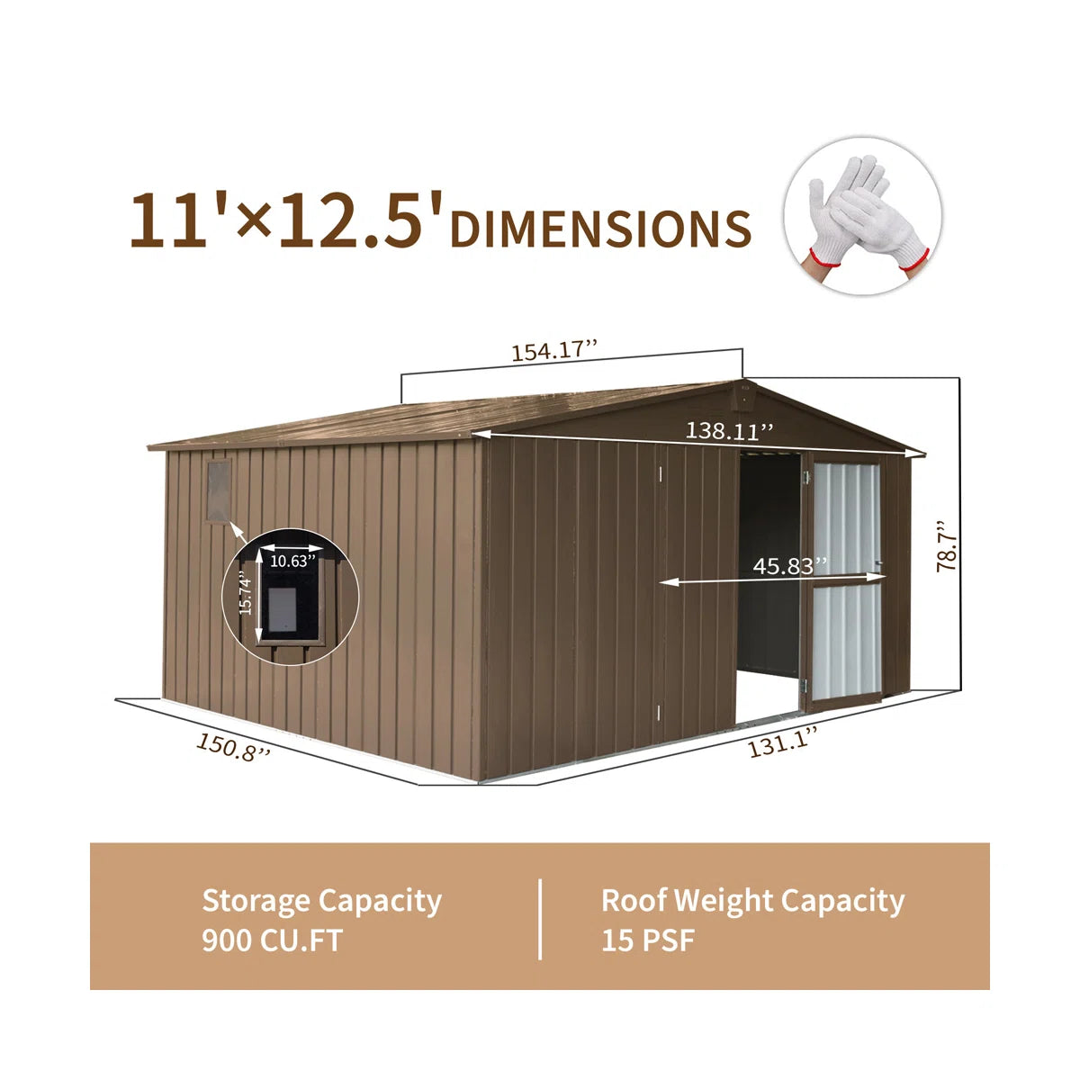 Domi Outdoor Living storage shed#size_11'x12.5'