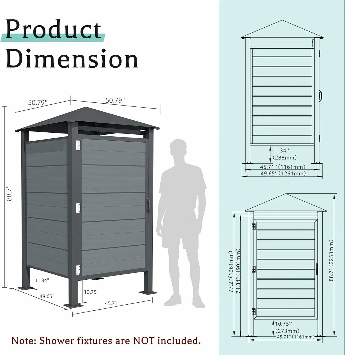 domi outdoor shower enclosure#Color_gray