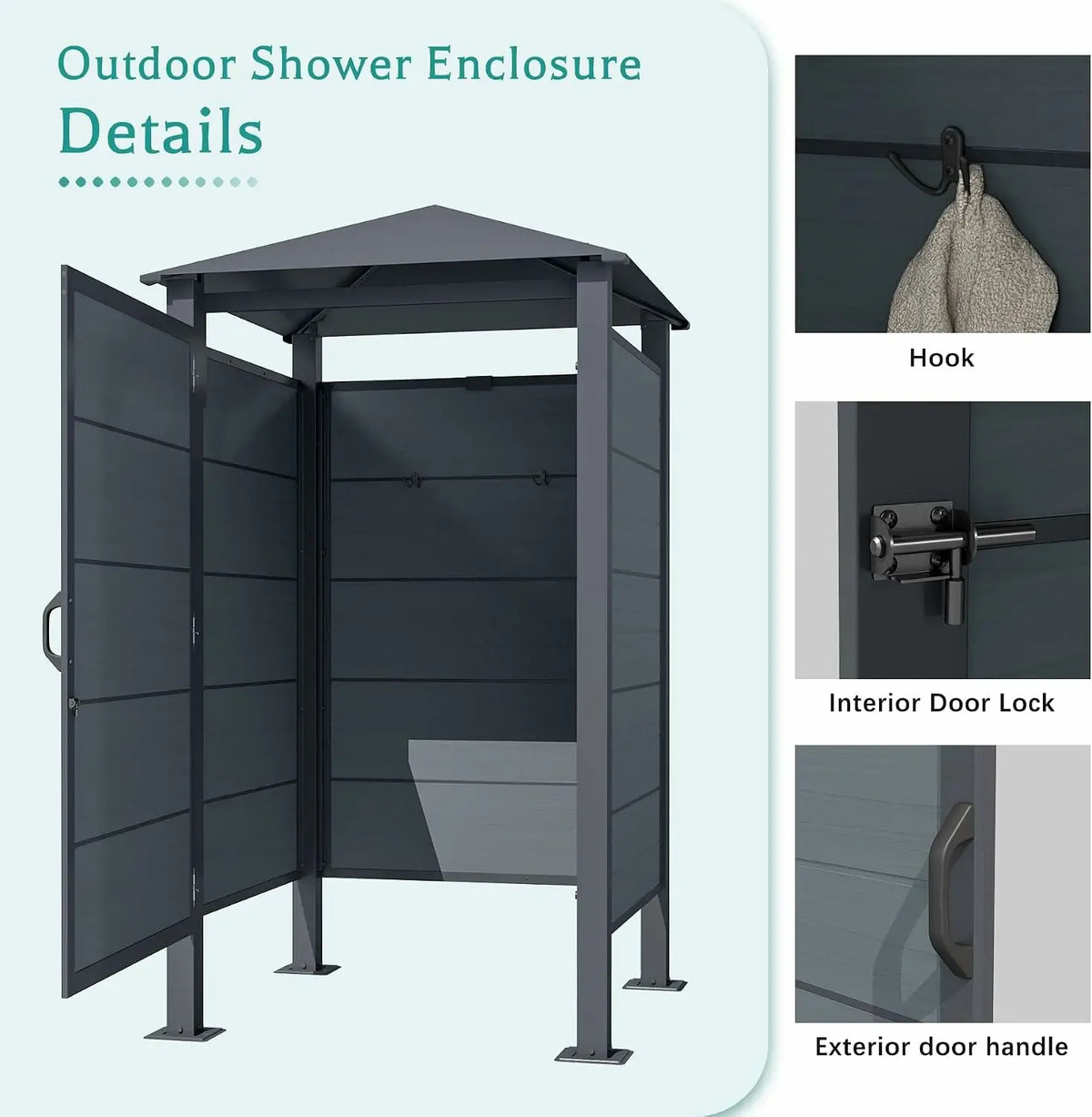 domi outdoor shower enclosure#Color_gray
