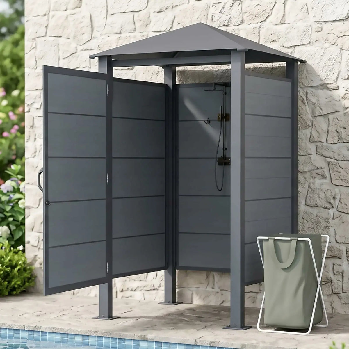 domi outdoor shower enclosure#Color_gray