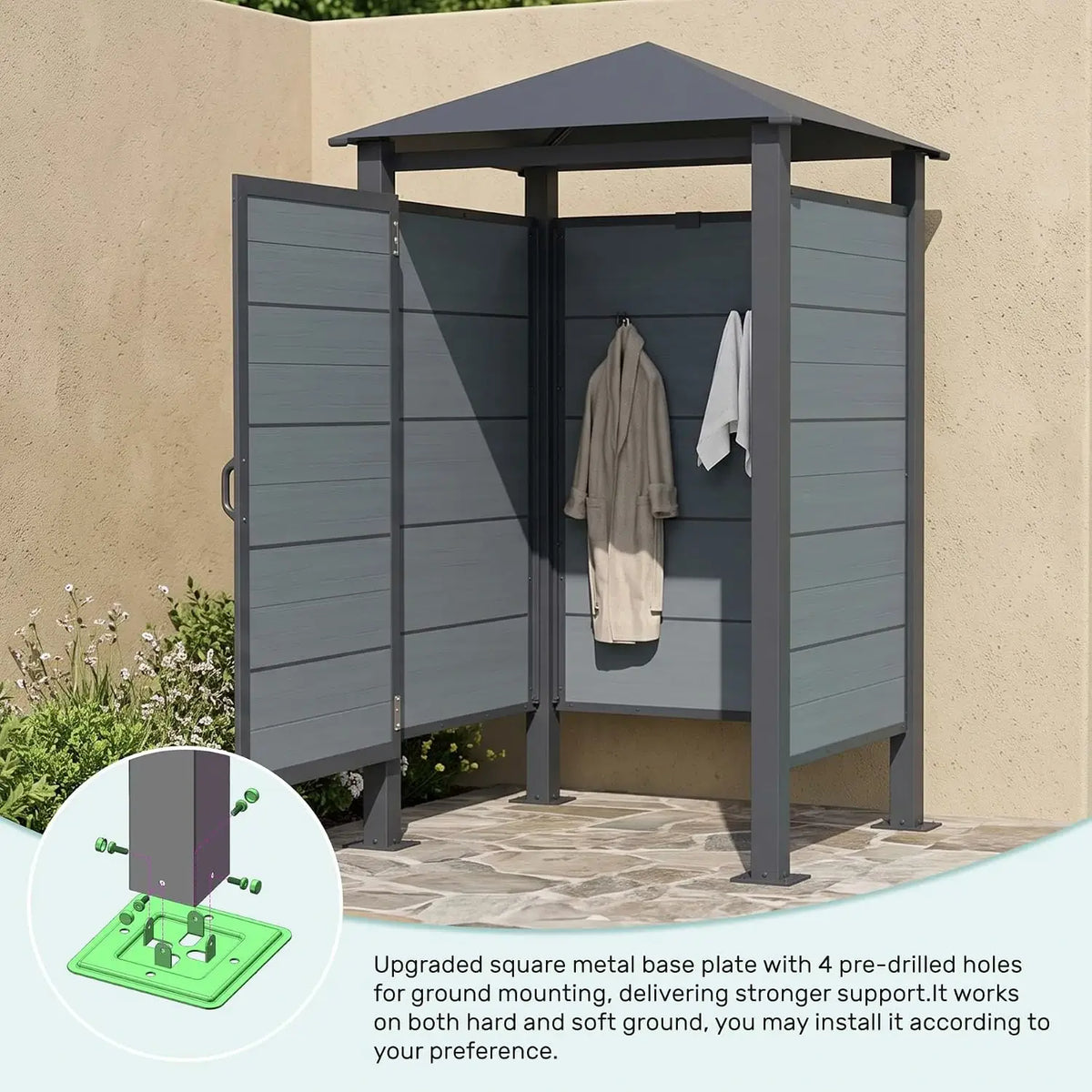 domi outdoor shower enclosure#Color_gray