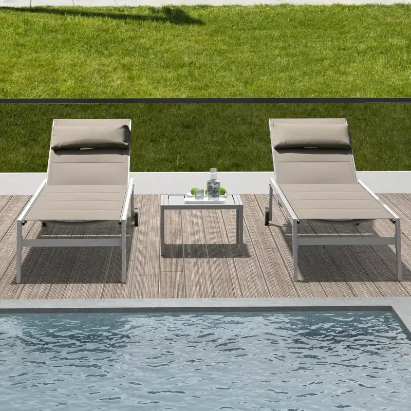 Domi Paded Chaise Lounge#Color_Khaki