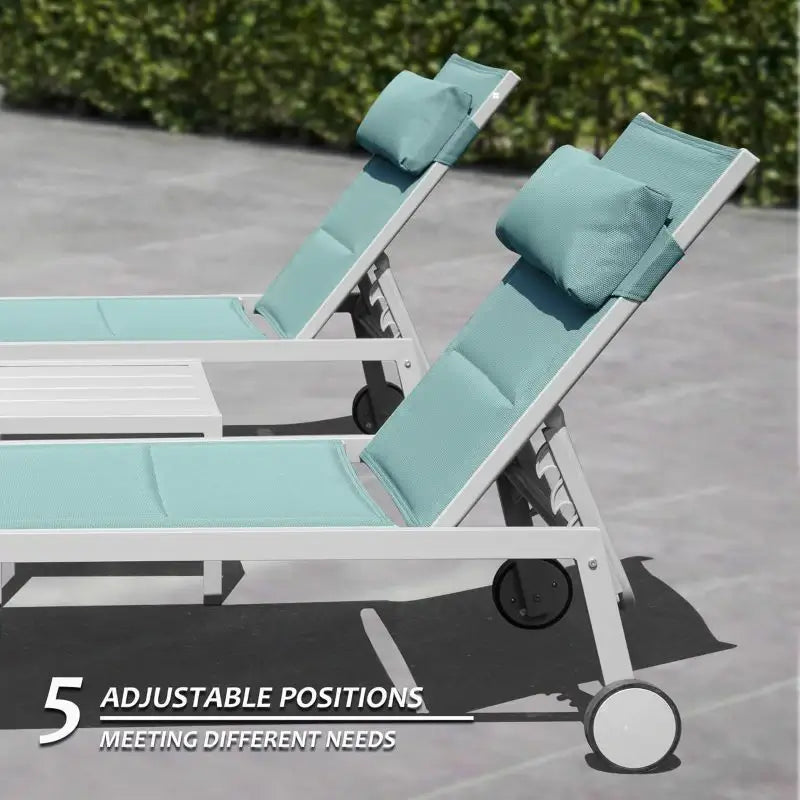 Domi Paded Chaise Lounge#Color_Turquoise Blue