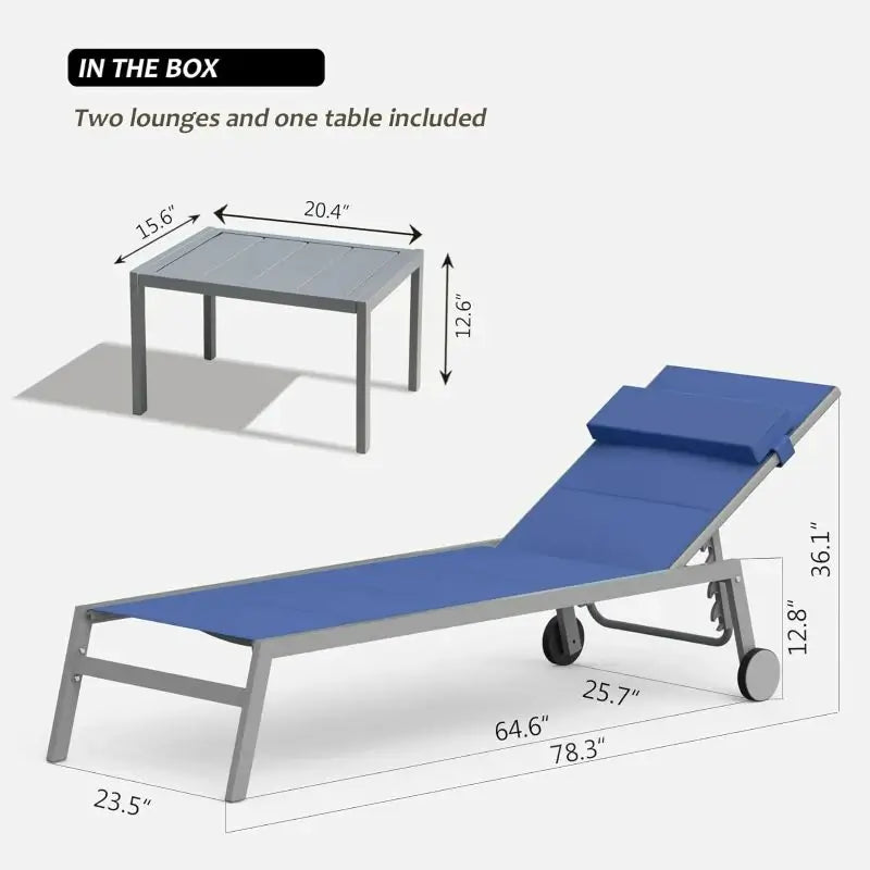 Domi Paded Chaise Lounge#Color_Navy Blue