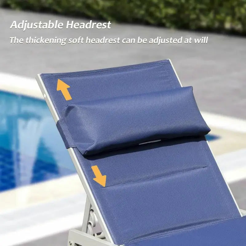Domi Paded Chaise Lounge#Color_Navy Blue