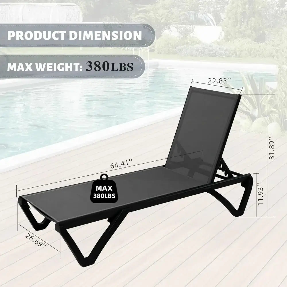 Domi Outdoor Living Pool Lounge Chair#color_Dark Gray