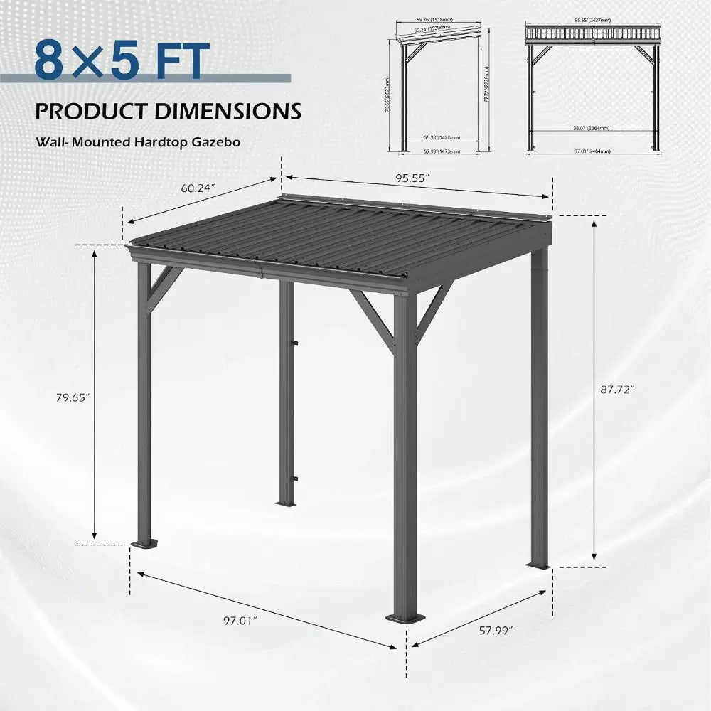 Domi wall mounted gazebo#size_8'x5'