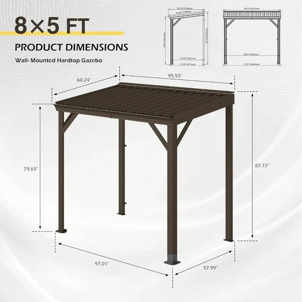 Domi wall mounted gazebo#size_8'x5'